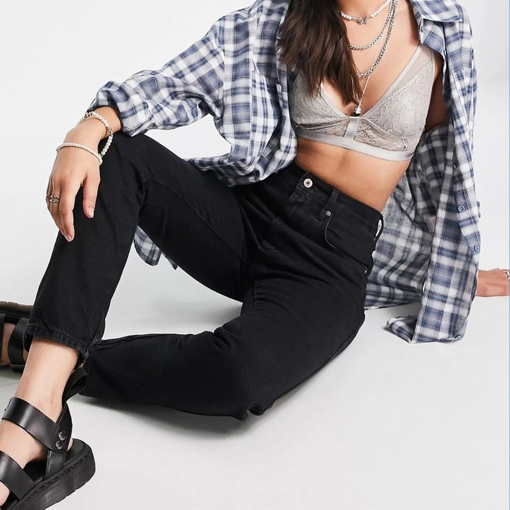 Free People Jeans Straight Leg We The Free NWT Stovepipe In Black Denim 28